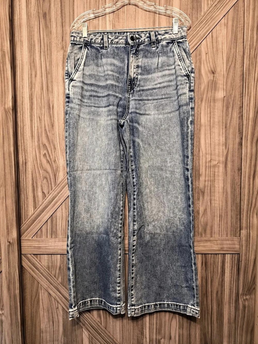 Buffalo David Bitton Addison High-Rise Wide-Leg Jeans Blue Jeans Waist 30
